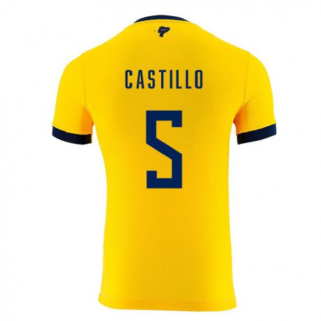 Kandiny Lapset Ecuadorin Denil Castillo #5 Keltainen Kotipaita 22-24 Lyhythihainen Paita T-paita
