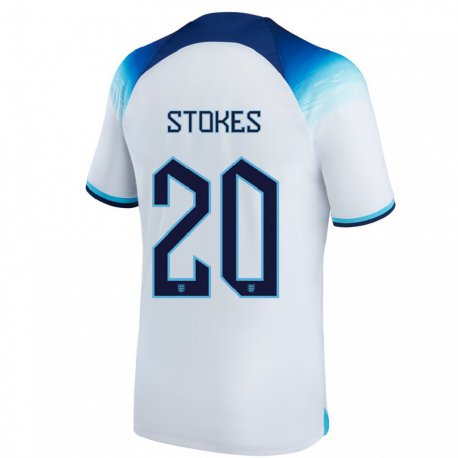 Kandiny Lapset Englannin Demi Stokes #20 Valkoinen Sininen Kotipaita 22-24 Lyhythihainen Paita T-paita