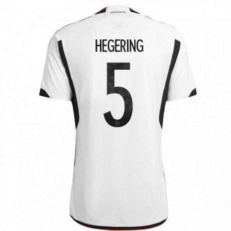 Kandiny Lapset Saksan Marina Hegering #5 Valkoinen Musta Kotipaita 22-24 Lyhythihainen Paita T-paita