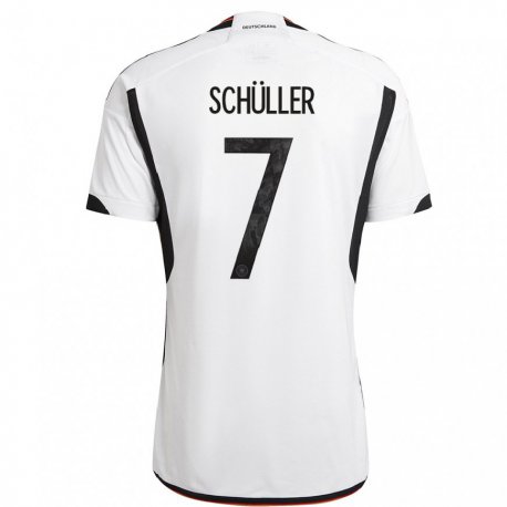 Kandiny Lapset Saksan Lea Schuller #7 Valkoinen Musta Kotipaita 22-24 Lyhythihainen Paita T-paita