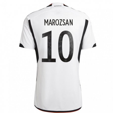 Kandiny Lapset Saksan Dzsenifer Marozsan #10 Valkoinen Musta Kotipaita 22-24 Lyhythihainen Paita T-paita