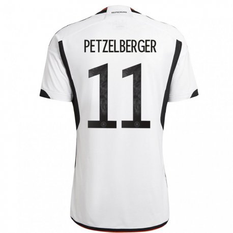 Kandiny Lapset Saksan Ramona Petzelberger #11 Valkoinen Musta Kotipaita 22-24 Lyhythihainen Paita T-paita