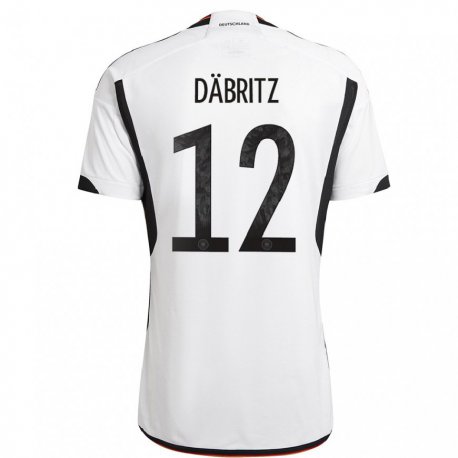 Kandiny Lapset Saksan Sara Dabritz #12 Valkoinen Musta Kotipaita 22-24 Lyhythihainen Paita T-paita