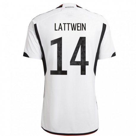 Kandiny Lapset Saksan Lena Lattwein #14 Valkoinen Musta Kotipaita 22-24 Lyhythihainen Paita T-paita