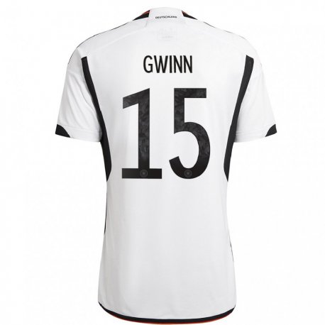 Kandiny Lapset Saksan Giulia Gwinn #15 Valkoinen Musta Kotipaita 22-24 Lyhythihainen Paita T-paita