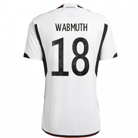 Kandiny Lapset Saksan Tabea Wabmuth #18 Valkoinen Musta Kotipaita 22-24 Lyhythihainen Paita T-paita