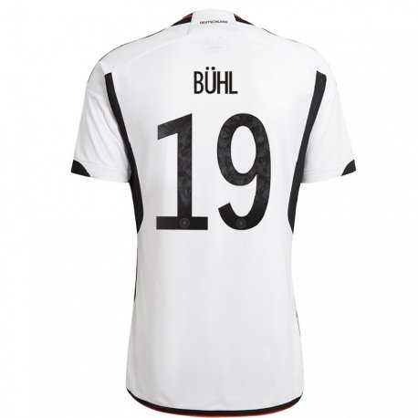 Kandiny Lapset Saksan Klara Buhl #19 Valkoinen Musta Kotipaita 22-24 Lyhythihainen Paita T-paita