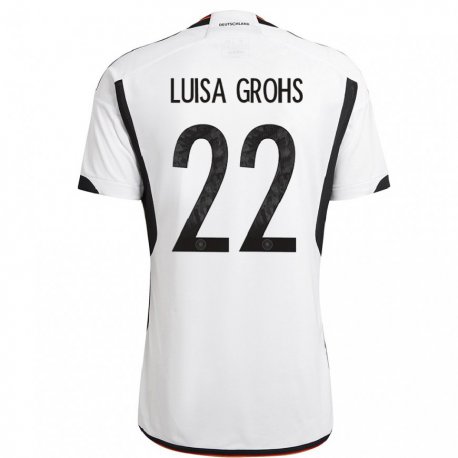 Kandiny Lapset Saksan Maria Luisa Grohs #22 Valkoinen Musta Kotipaita 22-24 Lyhythihainen Paita T-paita