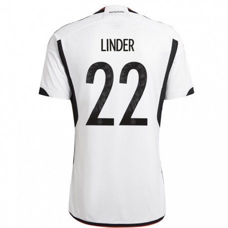 Kandiny Lapset Saksan Sarai Linder #22 Valkoinen Musta Kotipaita 22-24 Lyhythihainen Paita T-paita