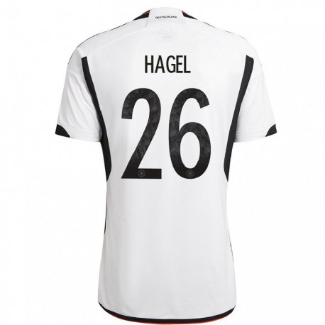 Kandiny Lapset Saksan Chantal Hagel #26 Valkoinen Musta Kotipaita 22-24 Lyhythihainen Paita T-paita