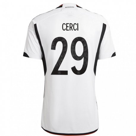 Kandiny Lapset Saksan Selina Cerci #29 Valkoinen Musta Kotipaita 22-24 Lyhythihainen Paita T-paita