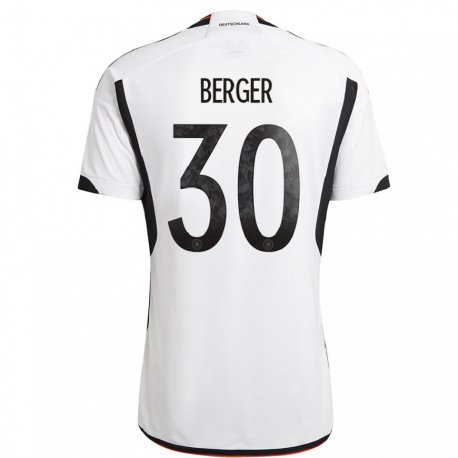 Kandiny Lapset Saksan Ann Katrin Berger #30 Valkoinen Musta Kotipaita 22-24 Lyhythihainen Paita T-paita