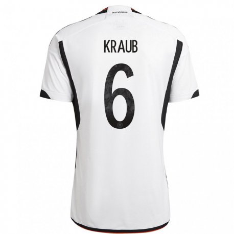 Kandiny Lapset Saksan Tom Kraub #6 Valkoinen Musta Kotipaita 22-24 Lyhythihainen Paita T-paita