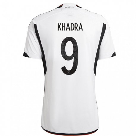 Kandiny Lapset Saksan Reda Khadra #9 Valkoinen Musta Kotipaita 22-24 Lyhythihainen Paita T-paita