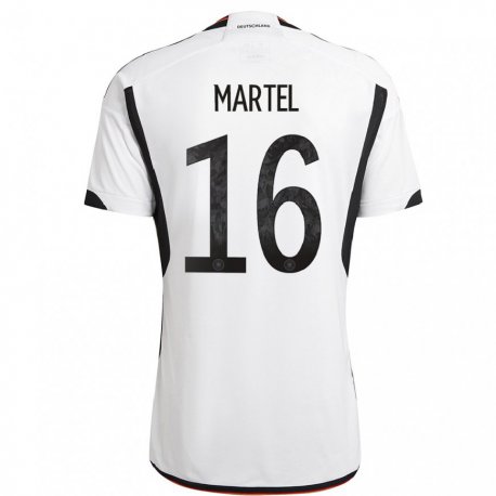 Kandiny Lapset Saksan Eric Martel #16 Valkoinen Musta Kotipaita 22-24 Lyhythihainen Paita T-paita