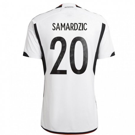 Kandiny Lapset Saksan Lazar Samardzic #20 Valkoinen Musta Kotipaita 22-24 Lyhythihainen Paita T-paita