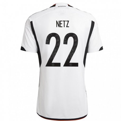 Kandiny Lapset Saksan Luca Netz #22 Valkoinen Musta Kotipaita 22-24 Lyhythihainen Paita T-paita