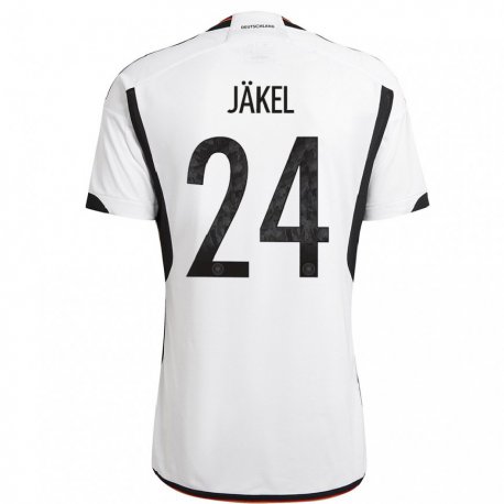 Kandiny Lapset Saksan Frederik Jakel #24 Valkoinen Musta Kotipaita 22-24 Lyhythihainen Paita T-paita