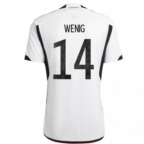 Kandiny Lapset Saksan Marcel Wenig #14 Valkoinen Musta Kotipaita 22-24 Lyhythihainen Paita T-paita