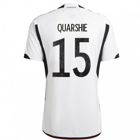 Kandiny Lapset Saksan Joshua Quarshie #15 Valkoinen Musta Kotipaita 22-24 Lyhythihainen Paita T-paita
