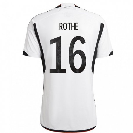 Kandiny Lapset Saksan Tom Rothe #16 Valkoinen Musta Kotipaita 22-24 Lyhythihainen Paita T-paita