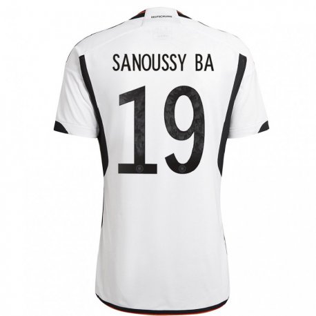Kandiny Lapset Saksan Sanoussy Ba #19 Valkoinen Musta Kotipaita 22-24 Lyhythihainen Paita T-paita
