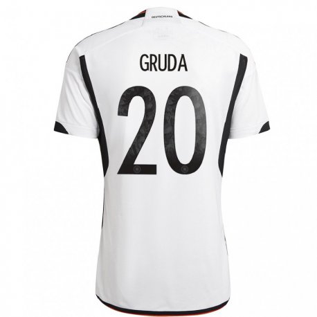 Kandiny Lapset Saksan Brajan Gruda #20 Valkoinen Musta Kotipaita 22-24 Lyhythihainen Paita T-paita