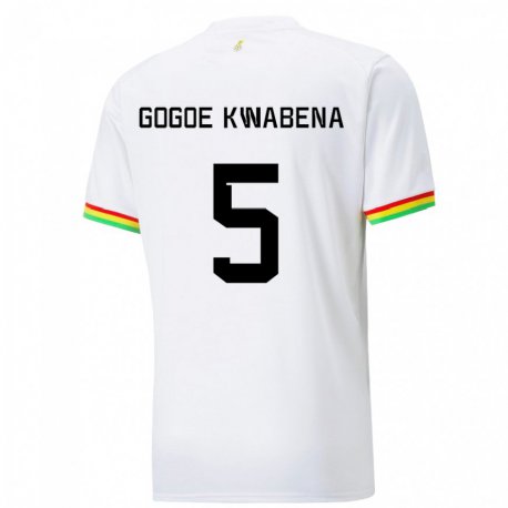 Kandiny Lapset Ghanan Boahen Gogoe Kwabena #5 Valkoinen Kotipaita 22-24 Lyhythihainen Paita T-paita