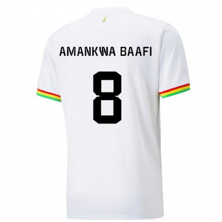 Kandiny Lapset Ghanan Yaw Amankwa Baafi #8 Valkoinen Kotipaita 22-24 Lyhythihainen Paita T-paita