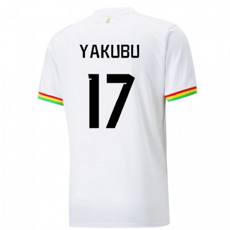 Kandiny Lapset Ghanan Mustapha Yakubu #17 Valkoinen Kotipaita 22-24 Lyhythihainen Paita T-paita