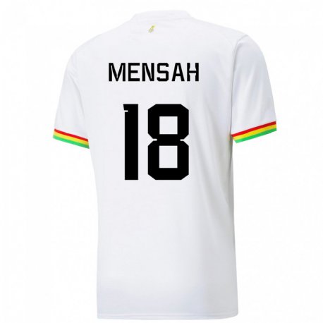 Kandiny Lapset Ghanan Isaac Mensah #18 Valkoinen Kotipaita 22-24 Lyhythihainen Paita T-paita