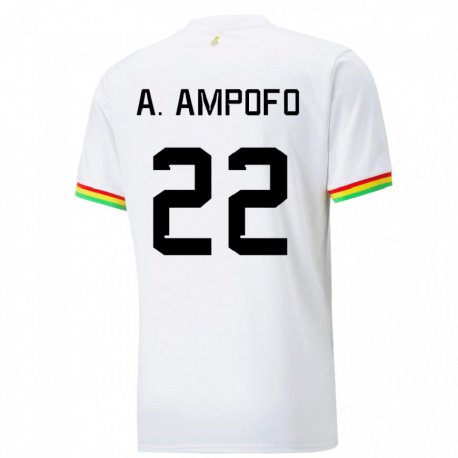 Kandiny Lapset Ghanan Eugene Amankwah Ampofo #22 Valkoinen Kotipaita 22-24 Lyhythihainen Paita T-paita