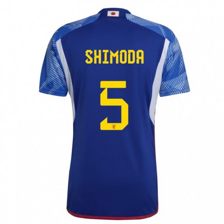 Kandiny Lapset Japanin Yoshihiro Shimoda #5 Kuninkaallisen Sininen Kotipaita 22-24 Lyhythihainen Paita T-paita