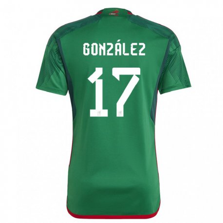 Kandiny Lapset Meksikon Alison Gonzalez #17 Vihreä Kotipaita 22-24 Lyhythihainen Paita T-paita