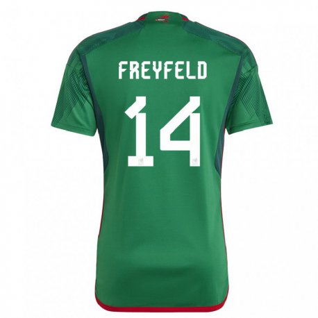 Kandiny Lapset Meksikon Emiliano Freyfeld #14 Vihreä Kotipaita 22-24 Lyhythihainen Paita T-paita
