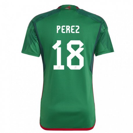 Kandiny Lapset Meksikon Jonathan Perez #18 Vihreä Kotipaita 22-24 Lyhythihainen Paita T-paita