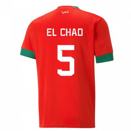 Kandiny Lapset Marokon Nesryne El Chad #5 Punainen Kotipaita 22-24 Lyhythihainen Paita T-paita