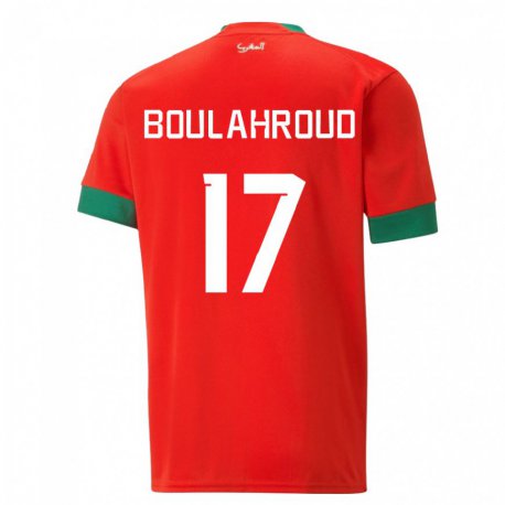 Kandiny Lapset Marokon Charaf Eddine Boulahroud #17 Punainen Kotipaita 22-24 Lyhythihainen Paita T-paita