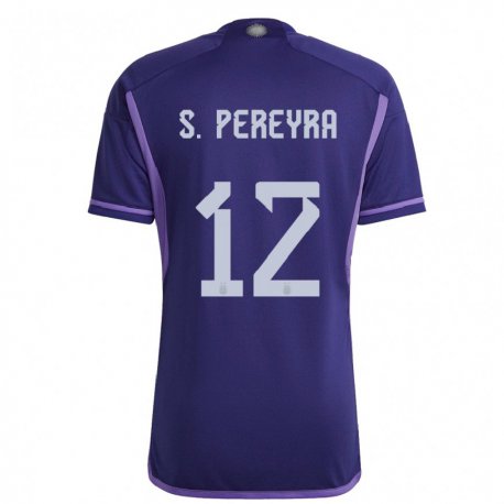 Kandiny Lapset Argentiinan Solana Pereyra #12 Violetti Vieraspaita 22-24 Lyhythihainen Paita T-paita