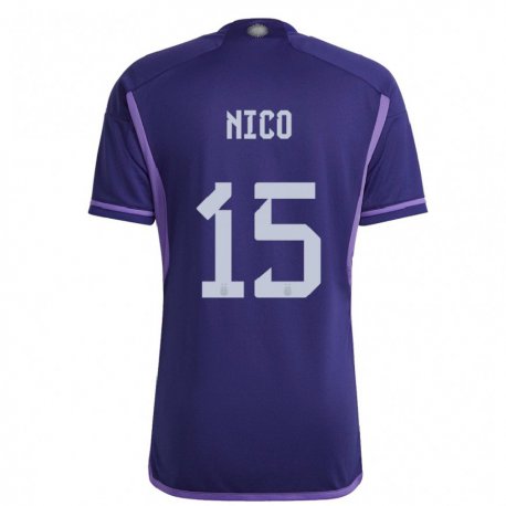 Kandiny Lapset Argentiinan Nico  #15 Violetti Vieraspaita 22-24 Lyhythihainen Paita T-paita