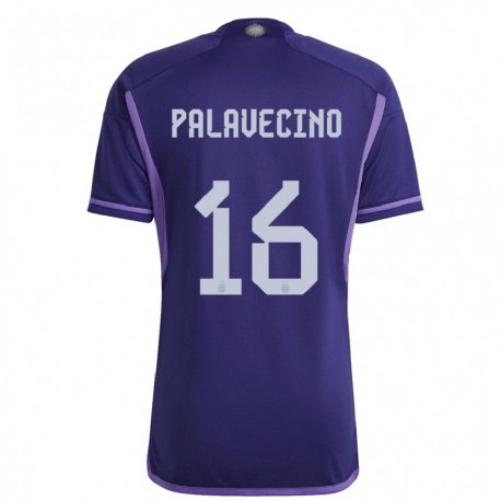 Kandiny Lapset Argentiinan Nicolas Palavecino #16 Violetti Vieraspaita 22-24 Lyhythihainen Paita T-paita