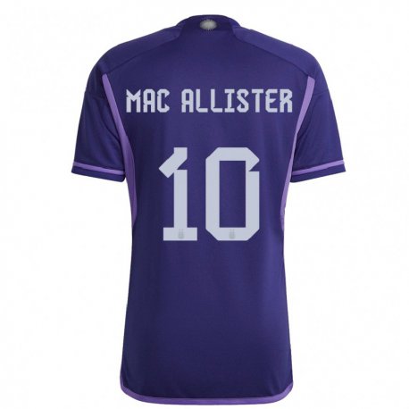 Kandiny Lapset Argentiinan Alexis Mac Allister #10 Violetti Vieraspaita 22-24 Lyhythihainen Paita T-paita