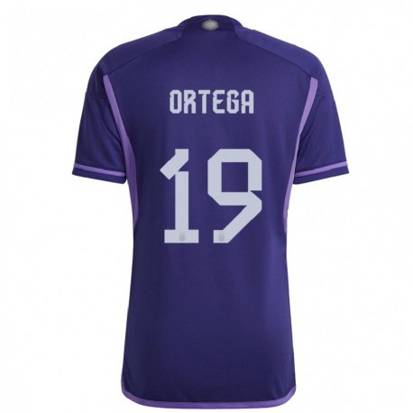 Kandiny Lapset Argentiinan Francisco Ortega #19 Violetti Vieraspaita 22-24 Lyhythihainen Paita T-paita
