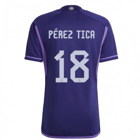 Kandiny Lapset Argentiinan Jeremias Perez Tica #18 Violetti Vieraspaita 22-24 Lyhythihainen Paita T-paita