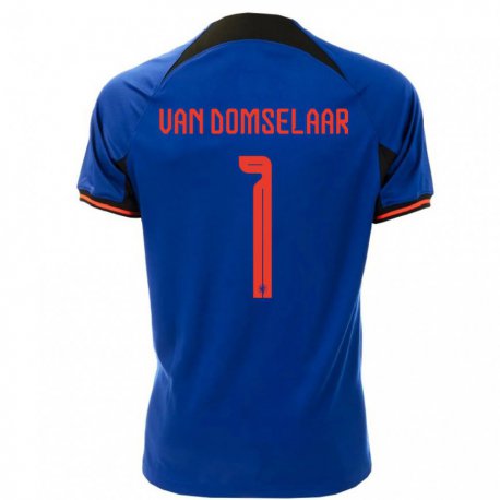 Kandiny Lapset Alankomaiden Daphne Van Domselaar #1 Kuninkaallisen Sininen Vieraspaita 22-24 Lyhythihainen Paita T-paita