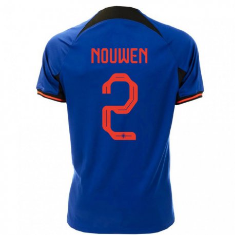 Kandiny Lapset Alankomaiden Aniek Nouwen #2 Kuninkaallisen Sininen Vieraspaita 22-24 Lyhythihainen Paita T-paita