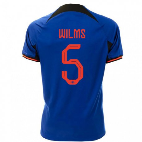Kandiny Lapset Alankomaiden Lynn Wilms #5 Kuninkaallisen Sininen Vieraspaita 22-24 Lyhythihainen Paita T-paita