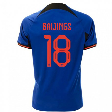 Kandiny Lapset Alankomaiden Jill Baijings #18 Kuninkaallisen Sininen Vieraspaita 22-24 Lyhythihainen Paita T-paita