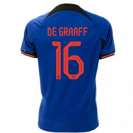 Kandiny Lapset Alankomaiden Tom De Graaff #16 Kuninkaallisen Sininen Vieraspaita 22-24 Lyhythihainen Paita T-paita