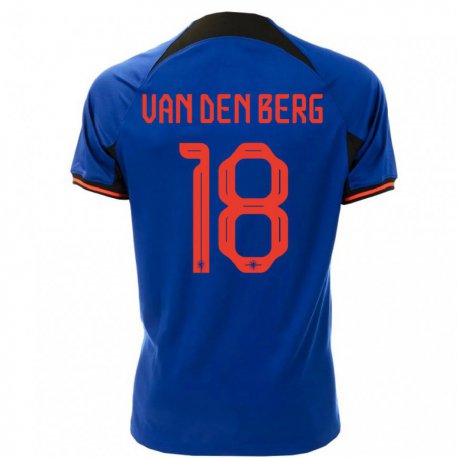 Kandiny Lapset Alankomaiden Rav Van Den Berg #18 Kuninkaallisen Sininen Vieraspaita 22-24 Lyhythihainen Paita T-paita